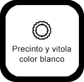 precinto y vitola de color blanco